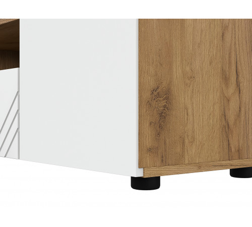 ТВ-тумба Кайло, дуб золотой/белый матовый