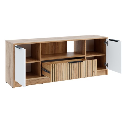 ТВ-тумба Ивис, дуб крафт золотой/белый