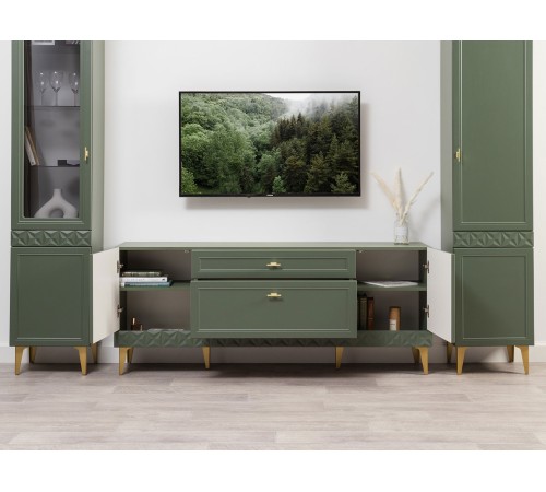 ТВ-тумба Марион 16.167, дымчатый зеленый/олива шагрень