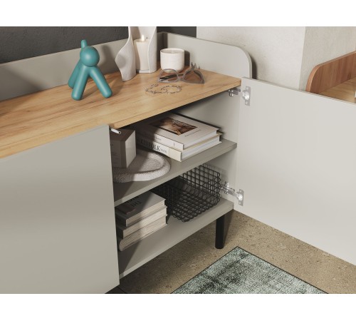 ТВ-Тумба Бруно 2 дв, шалфей/дуб крафт золотой