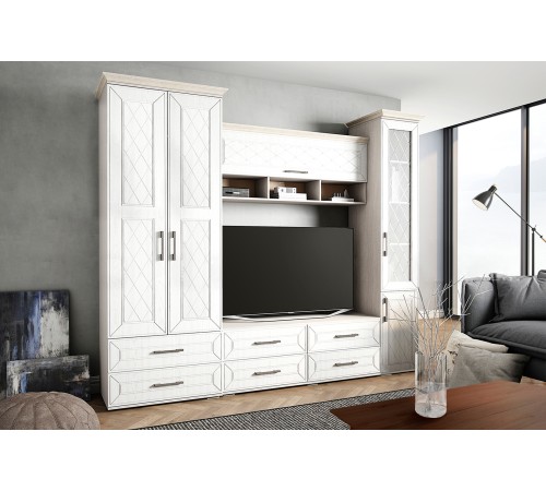 ТВ-тумба Британика, дуб атланта/дуб брашированный