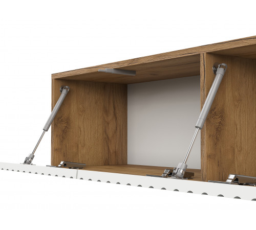 ТВ-тумба Кайло навесная, дуб золотой/белый матовый