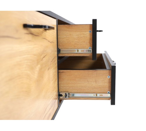 ТВ-тумба Виртон закрытая, дуб крафт золотой/черный