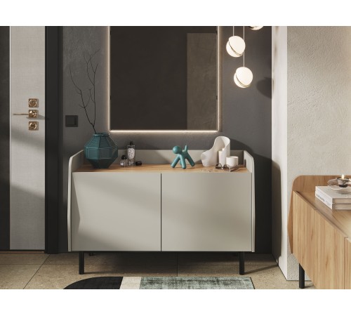 ТВ-Тумба Бруно 2 дв, шалфей/дуб крафт золотой