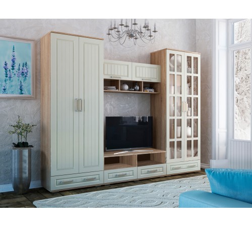 ТВ-тумба Маркиза, дуб сонома/крем сатин