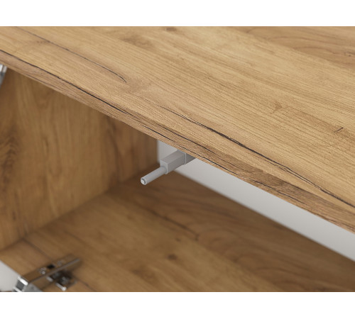 ТВ-тумба Кайло навесная, дуб золотой/белый матовый