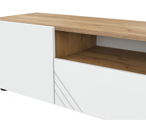 ТВ-тумба Кайло, дуб золотой/белый матовый