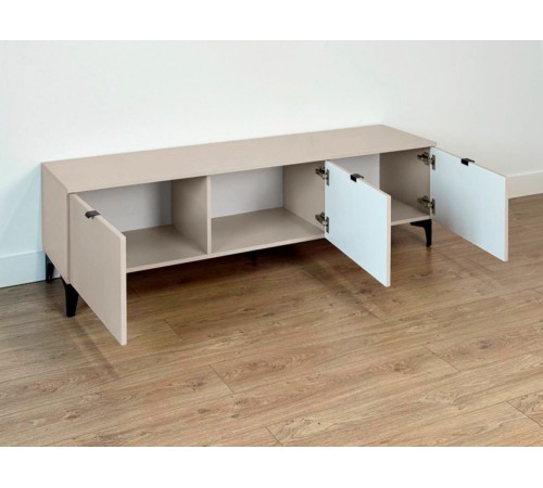 ТВ-тумба 3 дв Рич, кашемир/фрапучино матовый/черный ТВ-тумба 3 дв Рич, кашемир/фрапучино матовый/черный