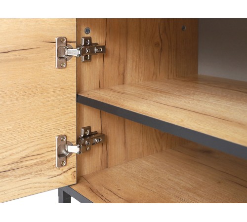 ТВ-тумба Виртон закрытая, дуб крафт золотой/черный