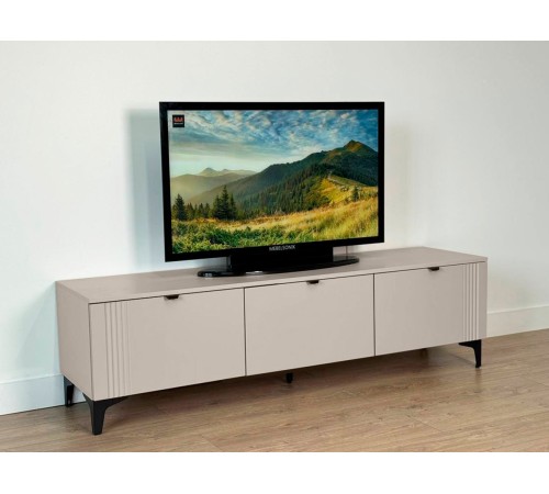 ТВ-тумба 3 дв Рич, кашемир/фрапучино матовый/черный ТВ-тумба 3 дв Рич, кашемир/фрапучино матовый/черный