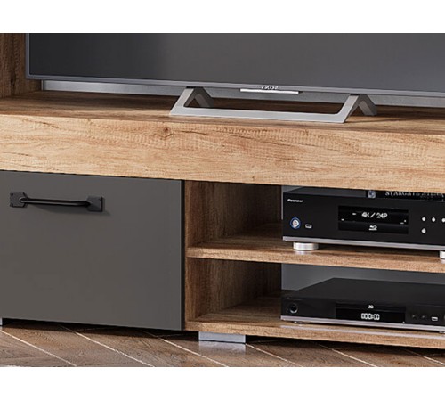 ТВ-тумба Прима, графит/дуб каньон