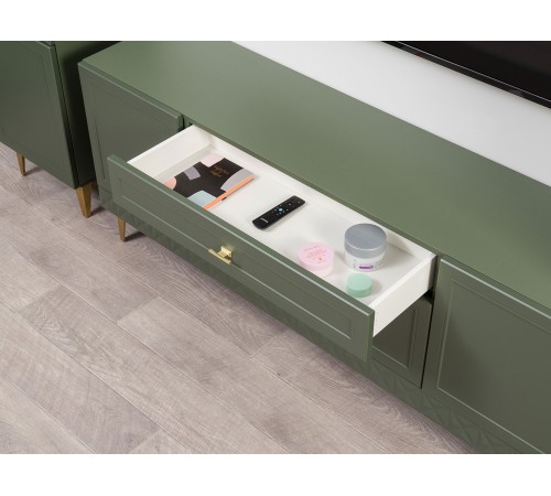 ТВ-тумба Марион 16.167, дымчатый зеленый/олива шагрень