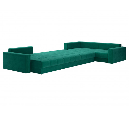 Диван Клермон П-образный Комби, зеленый