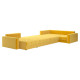 Диван Клермон П-образный Комби, желтый