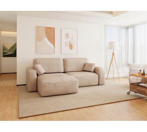 Диван Элиот угловой, бежевый