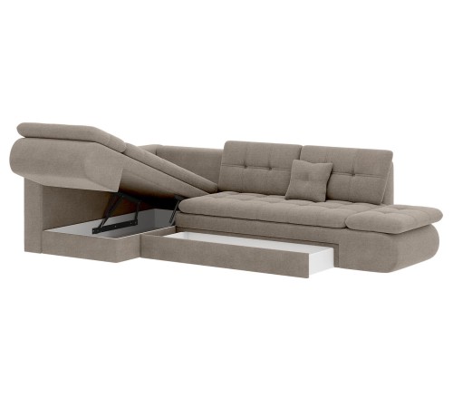 Диван Степ Тайм угловой с трещотками, серо-бежевый
