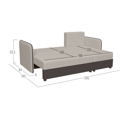 Диван Салем угловой, бежевый