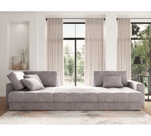 Диван Клермон П-образный с оттоманками, бежевый