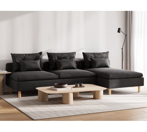 Диван Калисто с оттоманкой, графит