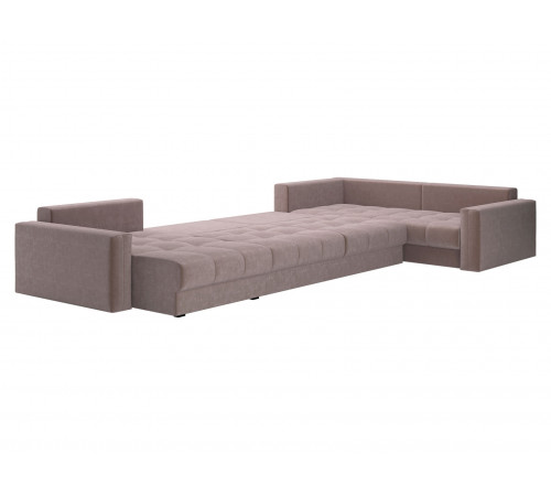 Диван Клермон П-образный Комби, светло-коричневый