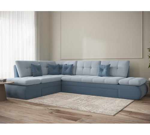 Диван Степ Тайм угловой с трещотками, серый