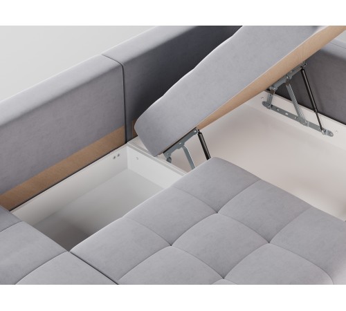 Диван Клермон П-образный с оттоманками, бежевый