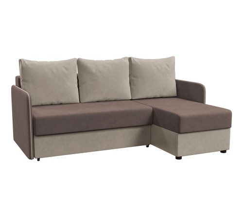 Диван Салем угловой, коричневый