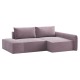 Диван Портленд угловой с банкеткой правый, лиловый