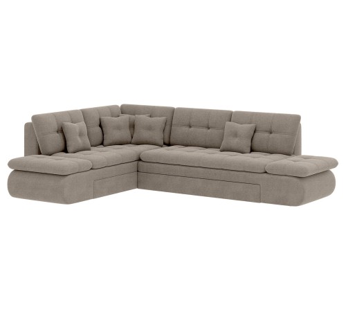 Диван Степ Тайм угловой с трещотками, серо-бежевый