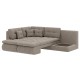 Диван Степ Тайм угловой с трещотками, серо-бежевый