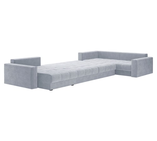 Диван Клермон П-образный Комби, серебро