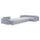 Диван Клермон П-образный Комби, серебро