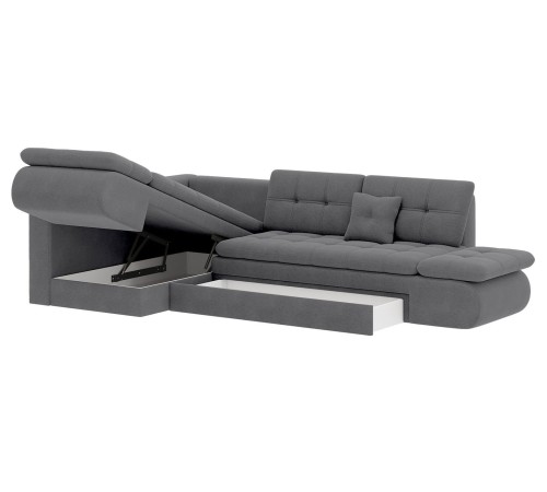 Диван Степ Тайм угловой с трещотками, темно-серый