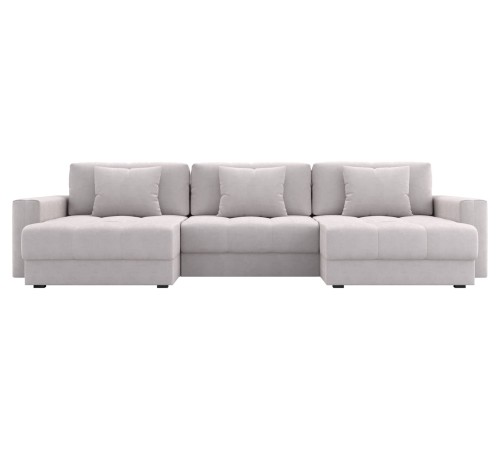 Диван Клермон П-образный с оттоманками, бежевый