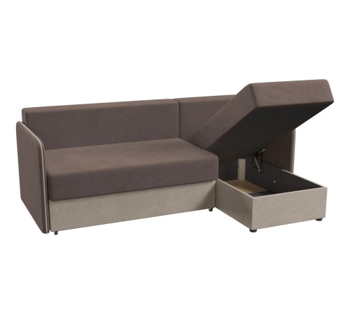 Диван Салем угловой, коричневый