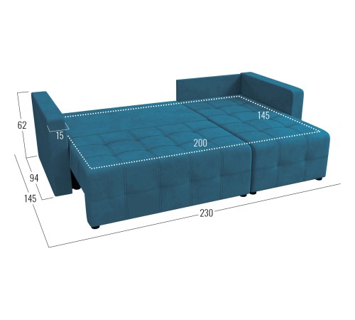 Диван Кантри угловой, синий