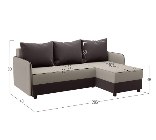 Диван Салем угловой, бежевый