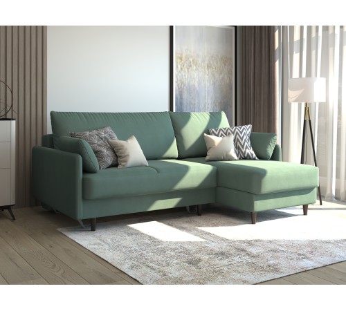 Диван Эдриан угловой, зеленый