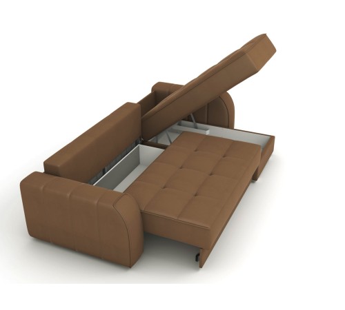 Диван Хаммер угловой, коричневый