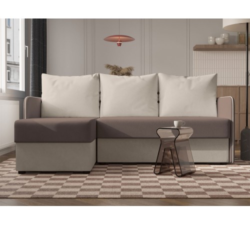 Диван Салем угловой, коричневый