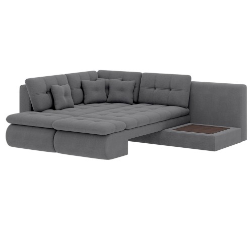 Диван Степ Тайм угловой с трещотками, темно-серый