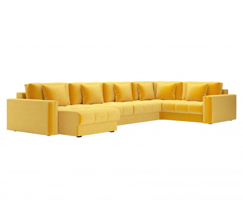 Диван Клермон П-образный Комби, желтый
