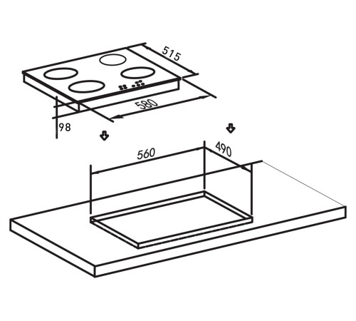 Варочная поверхность Оазис P-MEB, черный
