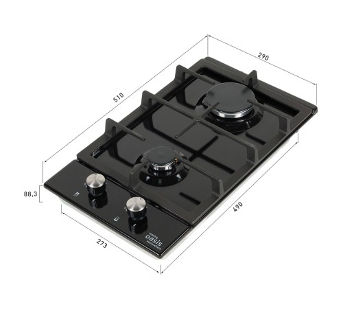 Варочная поверхность Оазис P-MEBD, черный глянец