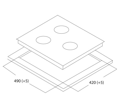 Варочная поверхность Оазис P-3SBS, черный