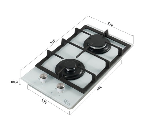 Варочная поверхность Оазис P-GWD, белый