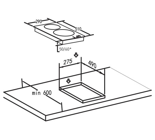 Варочная поверхность Оазис P-SBD, черный