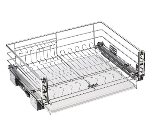 Выкатная корзина - сушка для посуды в базу 600 мм SND-02-600, хром