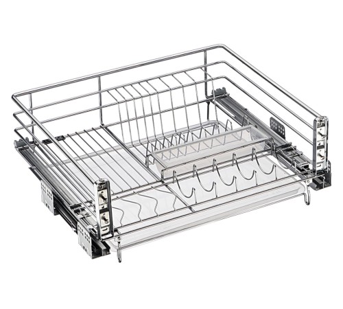 Выкатная корзина - сушка для посуды в базу 600 мм SND-03-600, хром