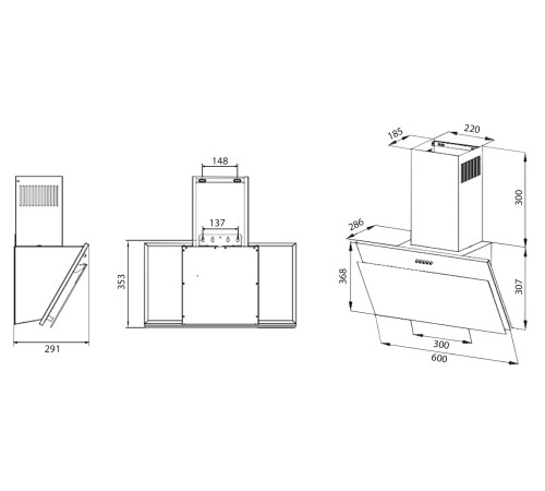 Вытяжка EVELUX Wing 60 BG
